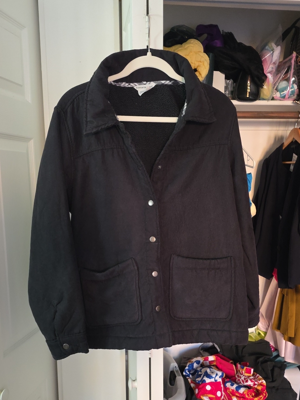 Boston Traders Black Sherpa-Lined Utility Jacket